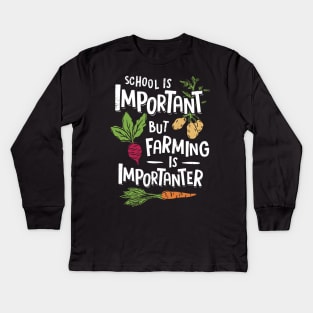 Funny Farmer Farming Farm Owner Agriculturist Gift Kids Long Sleeve T-Shirt